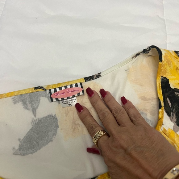 Pinup Culture flower dress xl with bolero Evelyn yellow roses swing dress - Picture 7 of 8